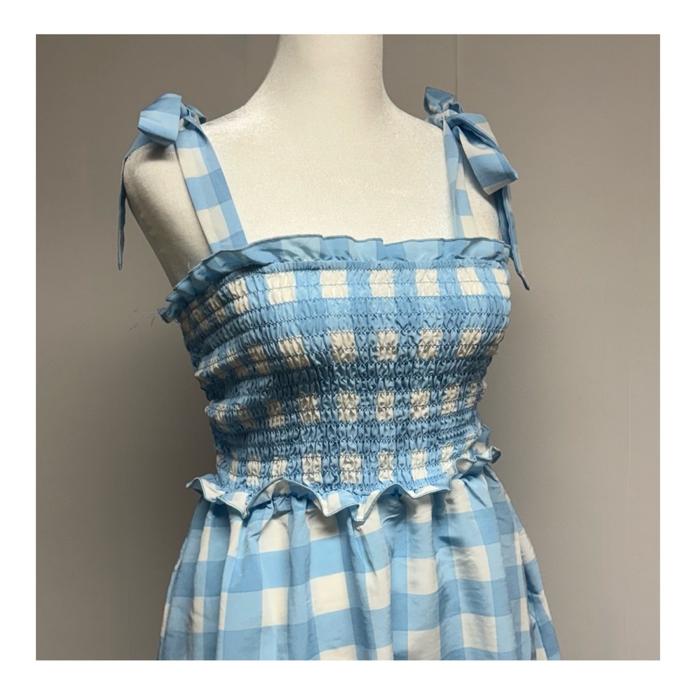 **DONATED** Lily Rose Blue & White Gingham Smocked Dress || Size Small - Picture 2 of 7
